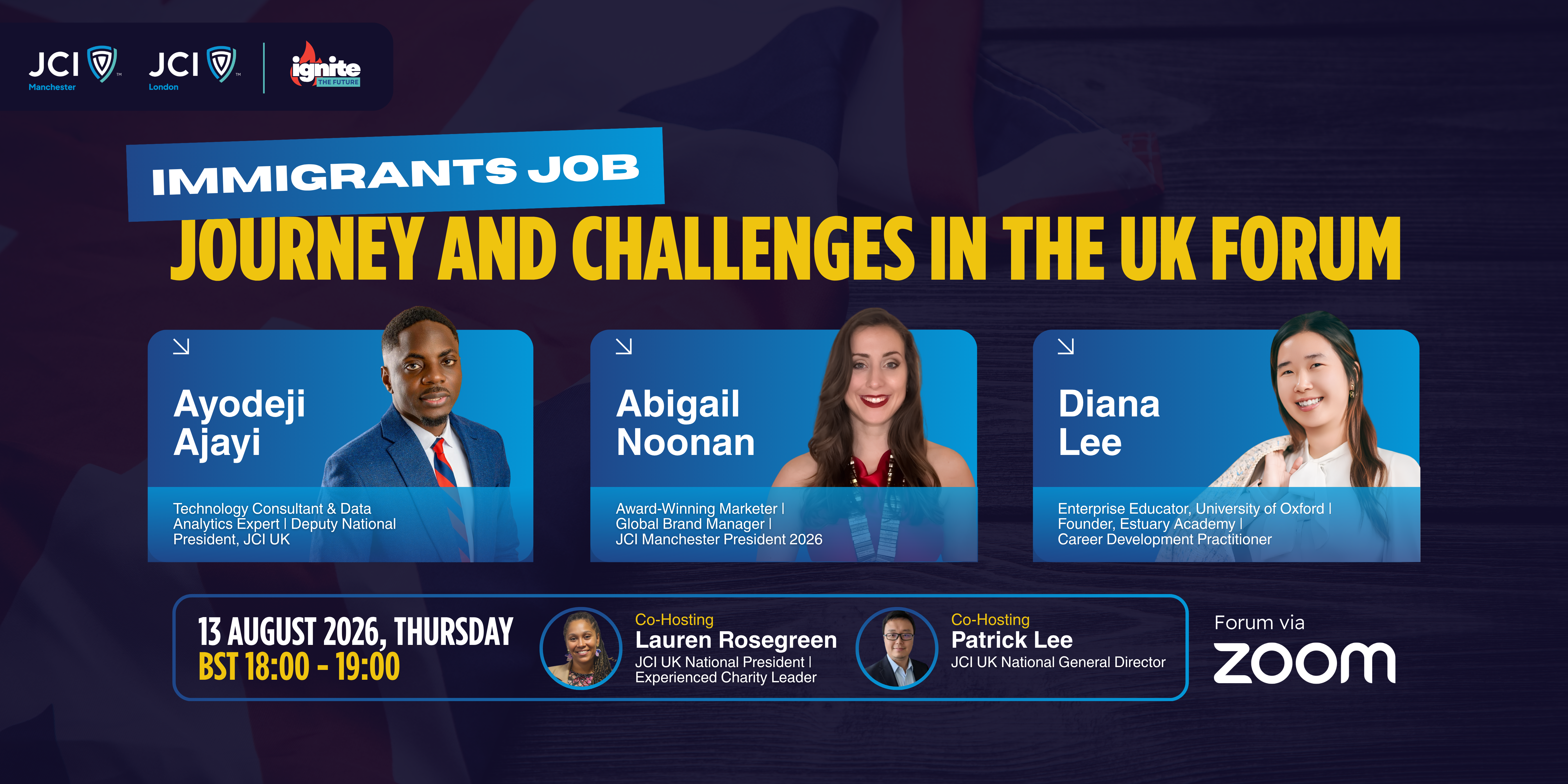 JCI London X JCI Manchester Immigrants Job Journey and Challenges in the UK Forum