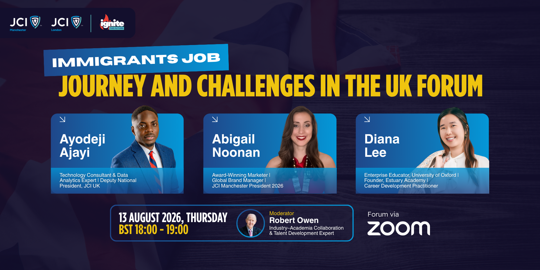 JCI London X JCI Manchester Immigrants Job Journey and Challenges in the UK Forum Image